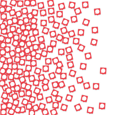 Social media background with chat notification bubbles in icons. Communication in global network....