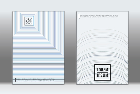 Minimal covers design. Vector abstract line pattern for poster design and book cover. Set of templates for business brochures. Annual album backdrop graphic pattern.のイラスト素材