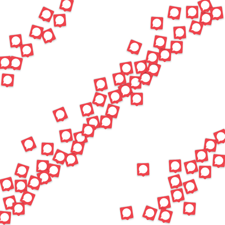 Social media background with chat notification bubbles in icons. Communication in global network. Vector illustration for social media marketing blog page. Chat icon notifications isolated on white.のイラスト素材