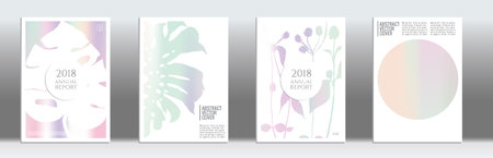 Holographic cover template setのイラスト素材