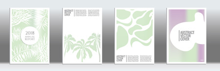 Holographic cover. Minimal flyer on light background.  Liquid design. Brochure foil design. Holographic backdrop. Stylish vector cover design.  Abstract gradient vintage texture.のイラスト素材
