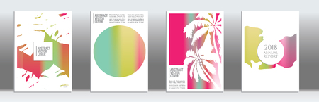 Rainbow cover design mockup. Notebook creative layout. Background for corporate annual report, poster, magazine first page. Minimal leaflet, business flyer. Promotion concept card. A4  abstract artのイラスト素材