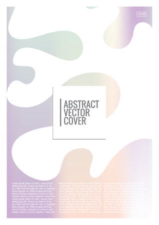 Holographic cover. Iridescent geometric minimal brochure. Holo retro background. Foil simple flyer. Exotic plants backdrop. Fun fluid backdrop. Geometric retro brochure. Foil card.のイラスト素材