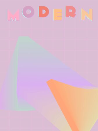 Music cover in blue, violet, pink, green colors. School concert flyer. Minimal line brochure. Waveform layout. Geometric audio cover. Creative party advertise. Vintage wave template.のイラスト素材