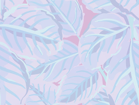 Repeated Spring Peony Wallpaper. Romantic Botanical Vector Background. Rose Leaves Seamless Pattern. Summer Textile Design. Proton Purple Painted English Rose Leaf Patterns Collection.のイラスト素材