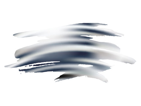 Vector Brush Stroke. Watercolor Textured Background. Abstract Fluid Splash. Sale Banner Brushstroke. Gradient Paintbrush. Isolated Splash on White Backdrop. Gray and whiteのイラスト素材