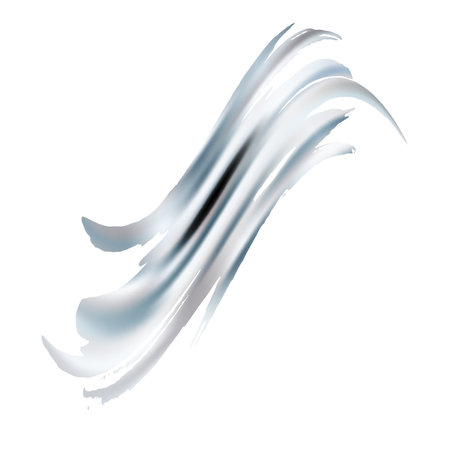 Vector Brush Stroke. Gray and White Abstract Fluid Splash. Watercolor Textured Background. Sale Banner Brushstroke. Gradient Paintbrush. Isolated Splash on White Backdrop.のイラスト素材