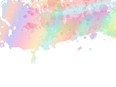 Abstract Fluid Splash. Vector Brush Stroke. Sale Banner Brushstroke. Gradient Paintbrush. Isolated Splash on White Backdrop. Holographic Watercolor Textured Background.のイラスト素材