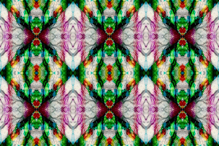 Paintbrush Aztec Background. Chevron Geometric Swimwear Pattern. Green, Red, Gray Pastel Fun...