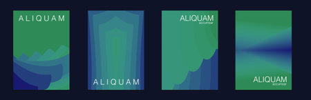 Geometric Liquid Texture. Vintage Paper Gradient Texture. Light Stylish Luxury Flyer. Business Background. Fluid Minimal Designs. Abstract Vector Template. Classic blue and greenのイラスト素材