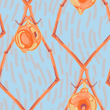 Modern Hand Drawn Background. Cerulean Blue and Gold Lemon Seamless Pattern. Vector Summer Citrus Print. Botanical Illustration. Psychedelic Citron Motif. Simple Marker Lime.のイラスト素材