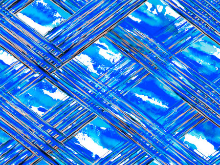 Classic Blue and Lush Lava Red Watercolor Camouflage Design. Abstract Safari Tile. Animal Camouflage Background. African Pattern. Stripes Seamless Pattern. Geometric Animal Texture. Zebra Skin Print.の写真素材
