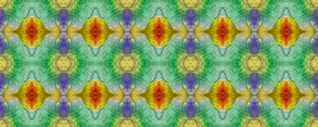 Chevron Geometric Swimwear Pattern. Snake Skin Random Texture. Paintbrush Python Background. Ethnic Seamless Pattern. Fun Rectangle Ikat Rapport. Watercolor Ethnic Design. Red, Blue and Yellowの写真素材