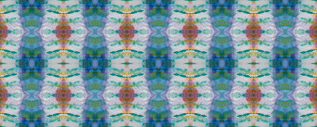 Paintbrush Aztec Background. Kilim Rug Random Texture. Blue, Gray, Green Pastel Fun Rectangle Ikat...