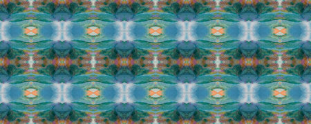 Paintbrush Aztec Background. Blue, Gray, Green Pastel Fun Rectangle Ikat Rapport. Ethnic Seamless...