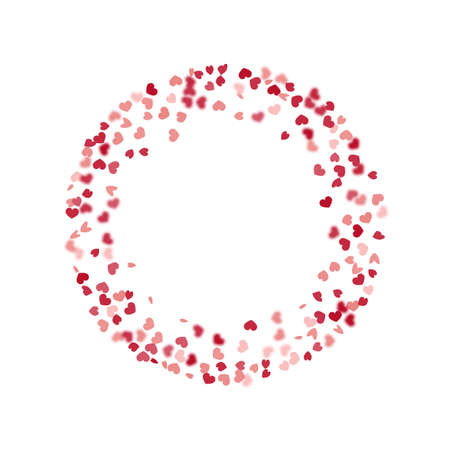 Heart Background. Empty Vintage Confetti Template. Exploding Like Sign. Vector Template for Mother's Day Card. Red Pink 8 March Banner with Flat Heart. St Valentine Day Card with Classical Hearts.のイラスト素材