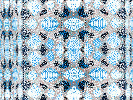 Geo Symmetric Ikat Rapport. Snake Skin Random Texture. Navy Blue and Indigo Watercolor Ethnic...