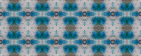 Paintbrush Aztec Background. Blue, Gray, Green Pastel Fun Rectangle Ikat Rapport. Ethnic Seamless...