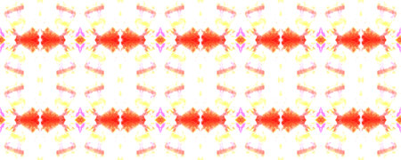 Paintbrush Python Background. Ethnic Seamless Pattern. Fun Rectangle Ikat Rapport. Red, White and...