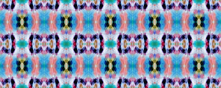 Boho style ornament. Watercolor shibori texture. Tie dye pattern. Hand drawn shibori print. Blue and...