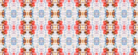 Watercolor Ethnic Design. Paintbrush Python Background. Red, Beige and Blue Chevron Geometric Swimwear Pattern. Snake Skin Random Texture. Ethnic Seamless Pattern. Fun Rectangle Ikat Rapport.の写真素材