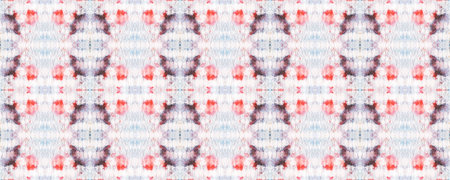 Watercolor Ethnic Design. Red, Beige and Blue Ethnic Seamless Pattern. Fun Rectangle Ikat Rapport....