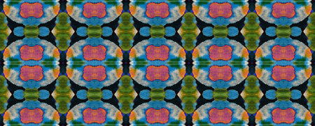 Summer Mosaic Background. Geo Portugese Ikat Rapport. Watercolor Ethnic Design. Vibrant Geometric...