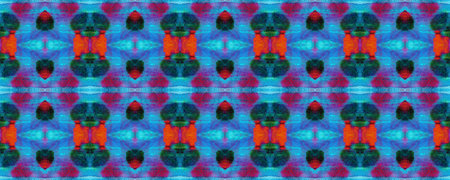 Watercolor Ethnic Design. Chevron Geometric Swimwear Pattern. Blue, Red, Black Pastel Fun Rectangle...