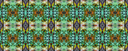 Watercolor Ethnic Design. Blue, Red, Green Pastel Fun Rectangle Ikat Rapport. Ethnic Seamless...