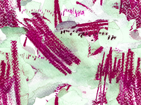Vintage Texture Illustration. Proton Purple Fluid Seamless Tile. Psychedelic Paper. Watercolor...