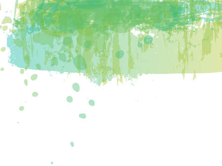 Vector Brush Stroke. Abstract Fluid Splash. Green and Teal Watercolor Textured Background. Sale Banner Brushstroke. Isolated Splash on White Backdrop. Gradient Paintbrush.のイラスト素材