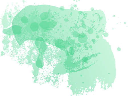 Vector Brush Stroke. Abstract Fluid Splash. Sale Banner Brushstroke. Watercolor Textured Background. Isolated Splash on White Backdrop. Green and Teal Gradient Paintbrush.のイラスト素材