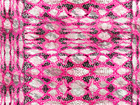 Geo Symmetric Ikat Rapport. Vibrant Geometric Swimwear Pattern. Ethnic Seamless Pattern. Red Salmon...