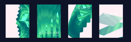 Fluid Minimal Cover. 1990 Paper Gradient Backdrop. Set of Vector Backgrounds for Business Flyers. Luxury Abstract Brochure. Liquid Texture for Foil Label. Crimson Red Vintage Designのイラスト素材