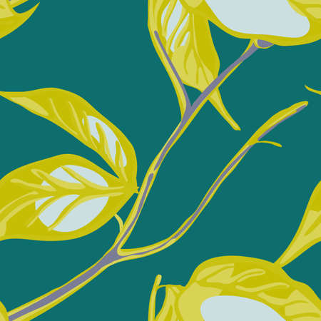 Lemon Seamless Pattern. Simple Marker Lime. Botanical Illustration. Modern Hand Drawn Background. Green and Gray Vector Summer Citrus Print. Psychedelic Citron Motif.のイラスト素材