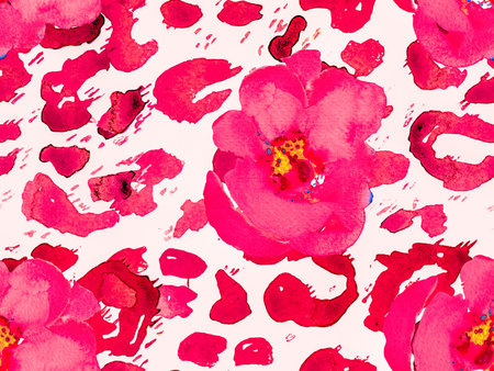 Watercolor Roses, Peony and Leaves Seamless Pattern. Vintage Peony Eco Rapport. Summer Blossom...