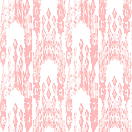 Ethnic Vector Pattern. Bohemian Peacock Print. Vintage Ornament. Rhombus Watercolor Background. Crimson Red Abstract Modern Batik. Fashion Retro Art. Geometric Ikat Seamless Design.のイラスト素材