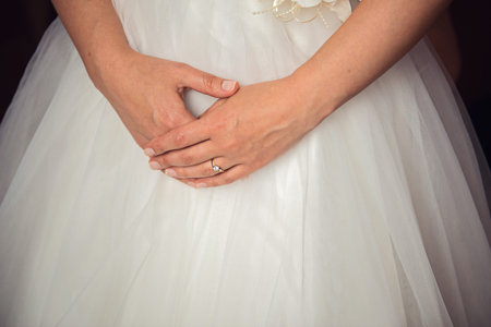 White bride hand detailの写真素材