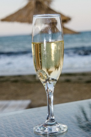 glasses of white sparkling wine champagne lot of close-upsの写真素材