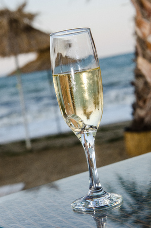glasses of white sparkling wine champagne lot of close-upsの写真素材