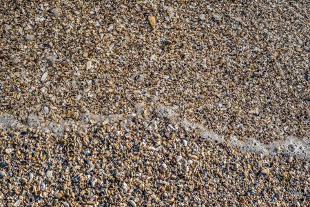 Sand Texture Background. Top View of a Beach or Desert Ground Surface. Close Up Macro. Text spaceの写真素材
