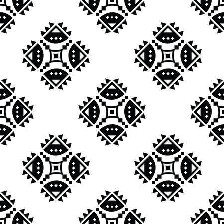 Navajo tribal seamless repeat pattern. Figure ethnic geometric abstract backdrop. Design for...