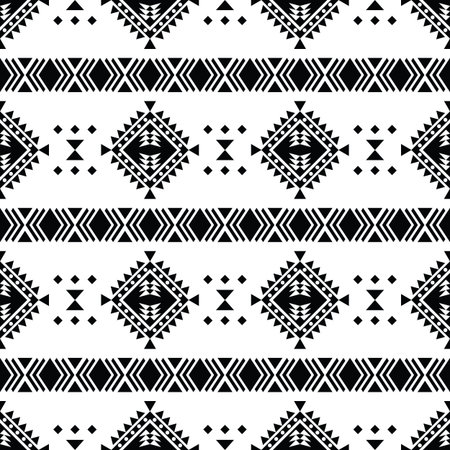 Aztec and Navajo tribal geometric background in vector style. Ethnic seamless stripe pattern....
