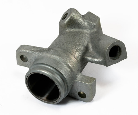 Antique vintage automotive stainless steel sleeved hydraulic clutch slave cylinder assemblyの写真素材