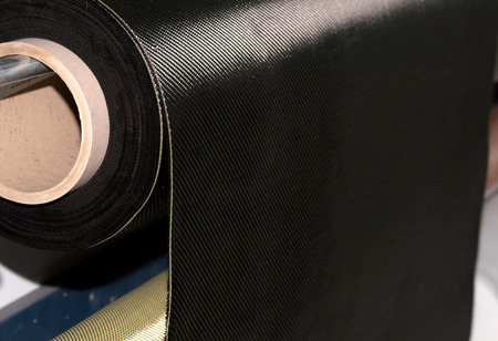 Carbon fiber rolled weave composite material industryの写真素材
