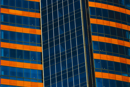 City glass skyscraper reflection of architecture in the sunlightの写真素材