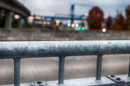 City bridge view with buildings and shallow depth of fieldの写真素材