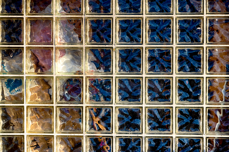 Glass window repeating pattern texture with various interruptionsの写真素材