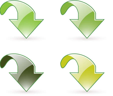 arrow download green button iconのイラスト素材