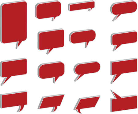 3D Speech And Thought Bubbles in redのイラスト素材